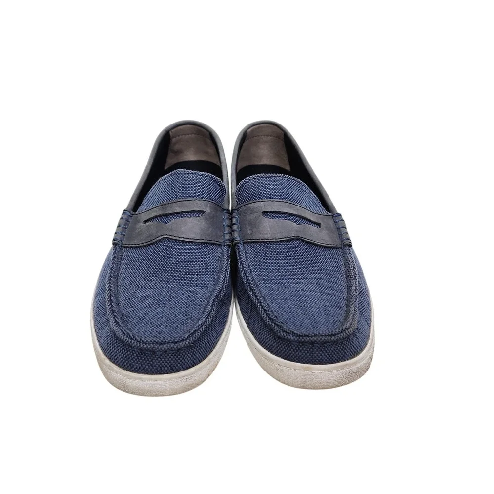 COLE HAAN Shoes Mens 8.5 Blue Pinch Maine Classic Canvas Loafer Slip On Grand.OS